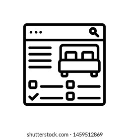Vector black icon for reservation