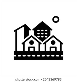 Vector negro icono para la comunidad residencial
