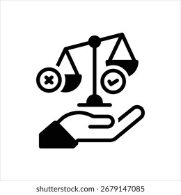 Icono negro del Vector para las opciones responsables