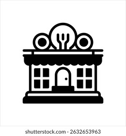 Vector black icon for restaurant