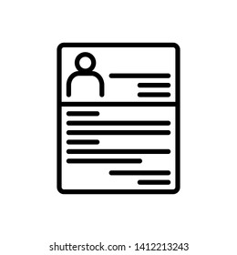 Vector black icon for resume