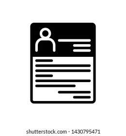 Vector black icon for resume