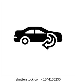 Vector black icon for return