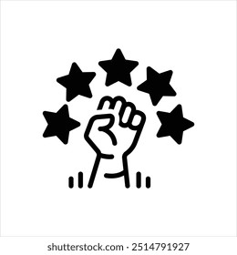 Vector black icon for revolt