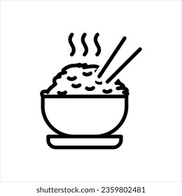 Vector black icon for rice