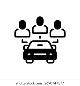 Icono negro del Vector para compartir paseo