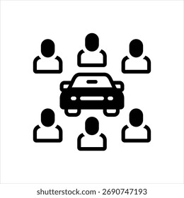 Icono negro del Vector para compartir paseo
