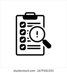 Icono negro de Vector para la evaluación de riesgos