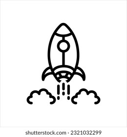 Vector black icon for rocket