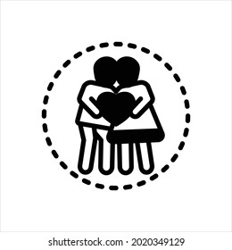 Vector black icon for romance