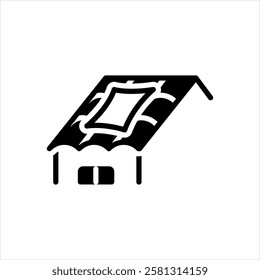 Vector black icon for roof tarp