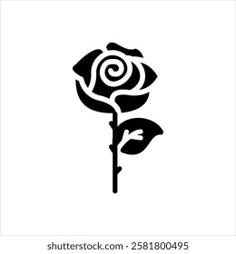 Vector black icon for rose