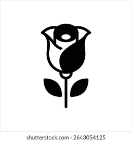 Vector black icon for rose