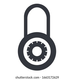 Vector Black Icon - Round Combination Padlock