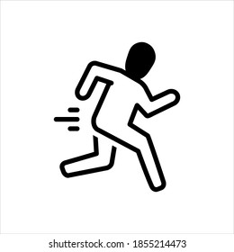 Vector black icon for run