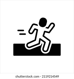 Vector black icon for runner