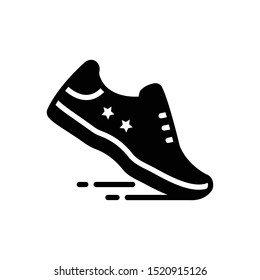 Vector black icon for running shoe