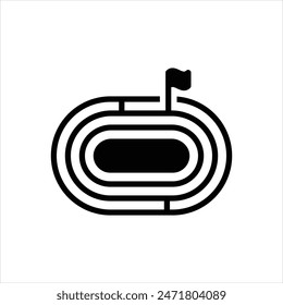 Vector black icon for running track