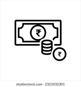 Vector black icon for rupees