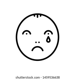 Vector black icon for sad
