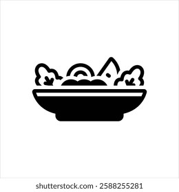 Vector black icon for salad