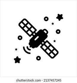 Vector black icon for satellite