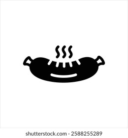 Vector black icon for sausage
