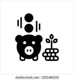 Icono negro vector para ahorrar