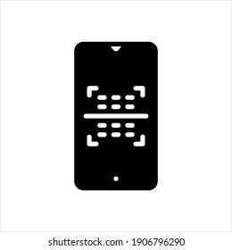 Icono negro del vector para escanear