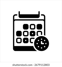 Icono negro de Vector para tareas programadas