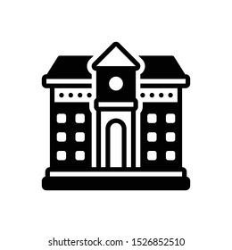 Vector black icon for school