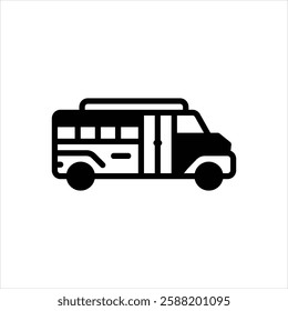 Vector black icon for school bus