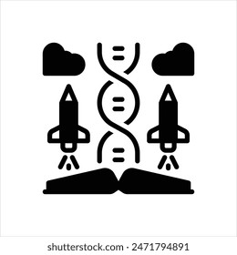 Vector black icon for science education