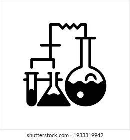 Icono negro vector para la investigación científica