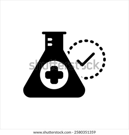 Vector black icon for scientifically proven
