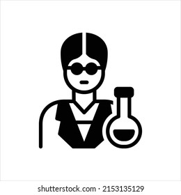 Vector black icon for scientists