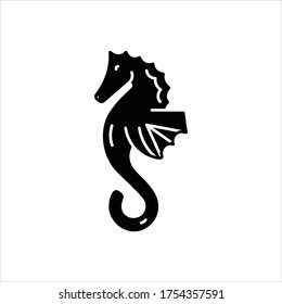 Vector black icon for seahorse