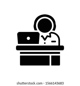 Vector black icon for secretary