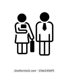 Vector black icon for secretary