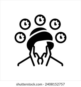 Icono negro vector para la rutina de autocuidado