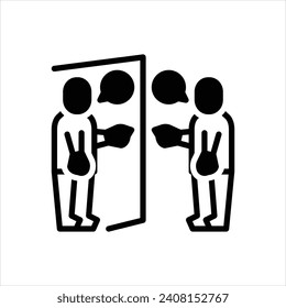 Vektorschwarzes Symbol für Selbstgespräche