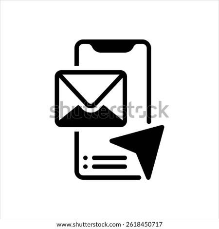 Vector black icon for sender