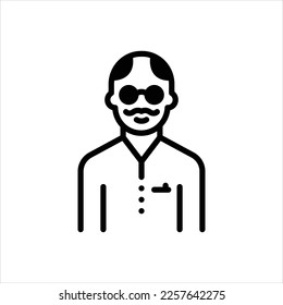 Vector black icon for senior
