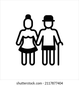 Vector black icon for seniors