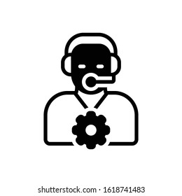Vector black icon for service