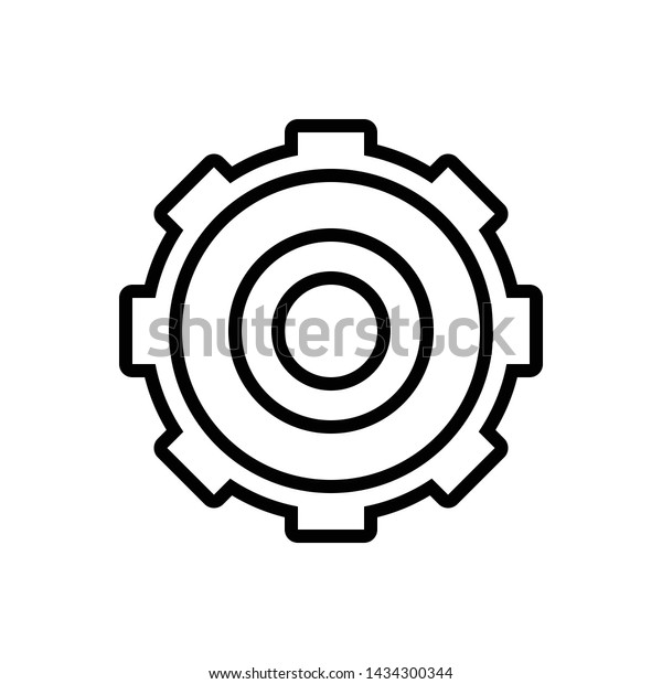 Vector Black Icon Setting Stock Vector (Royalty Free) 1434300344 ...