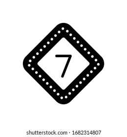  Vector black icon for seven