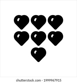 Vektorschwarzes Symbol für sieben