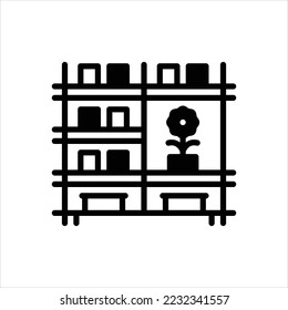 Vector black icon for shelf