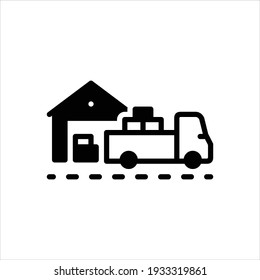 Vector black icon for shipments